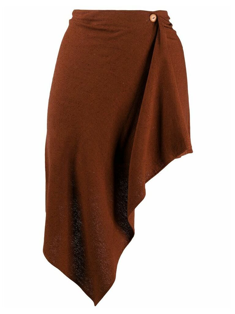Romeo Gigli Pre-Owned 1990s asymmetric short skirt - Brown