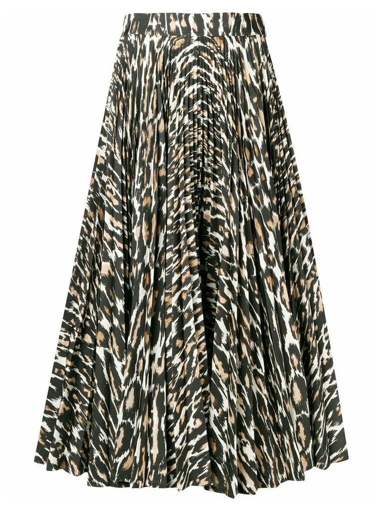 Calvin Klein 205W39nyc flared leopard print skirt - Brown