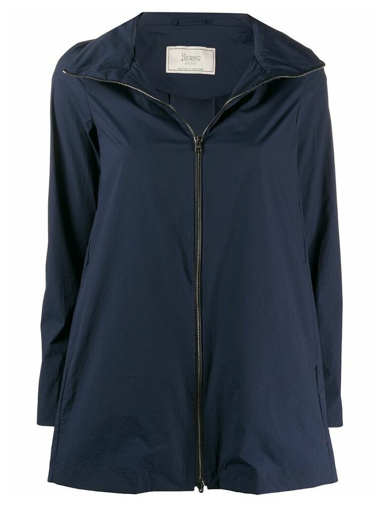 Herno short zipped up raincoat - Blue