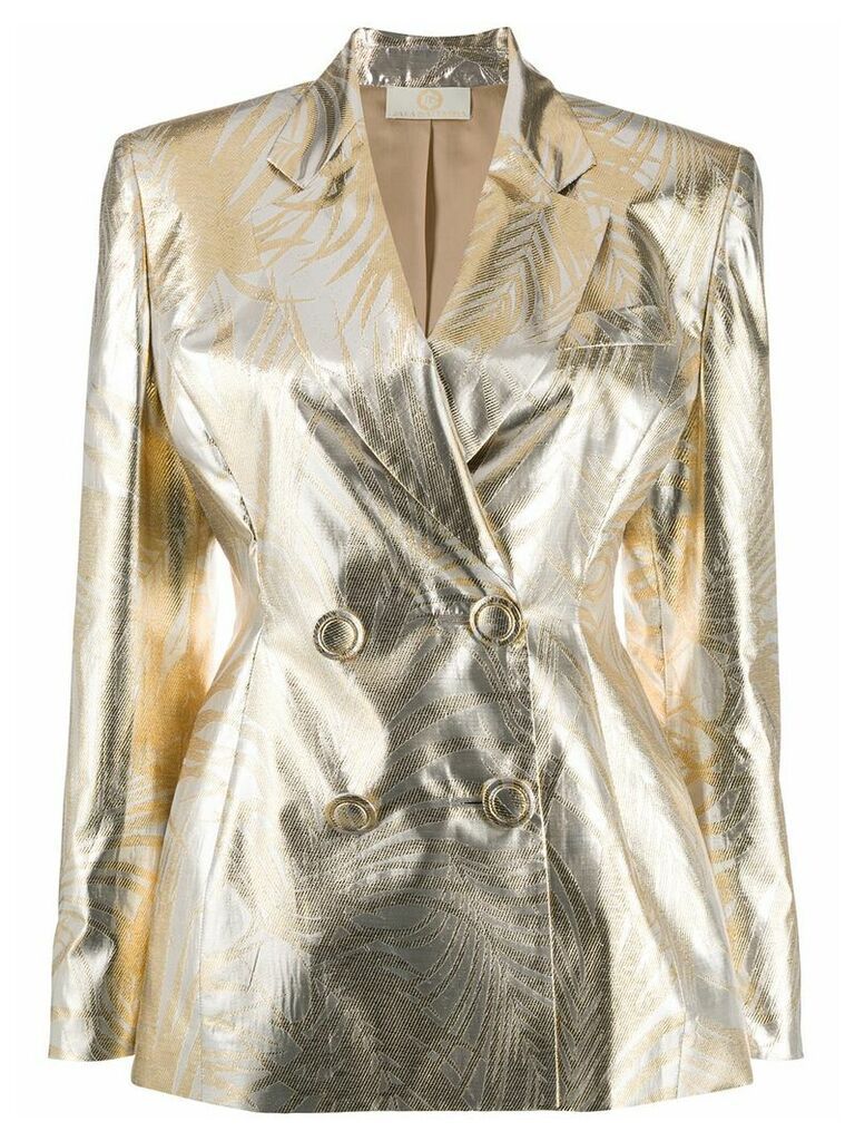 Sara Battaglia metallic double-breasted blazer - GOLD