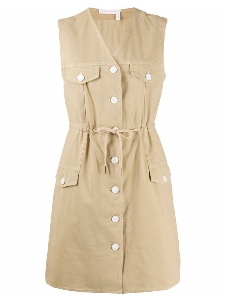 See by Chloé button up cotton day dress - Brown