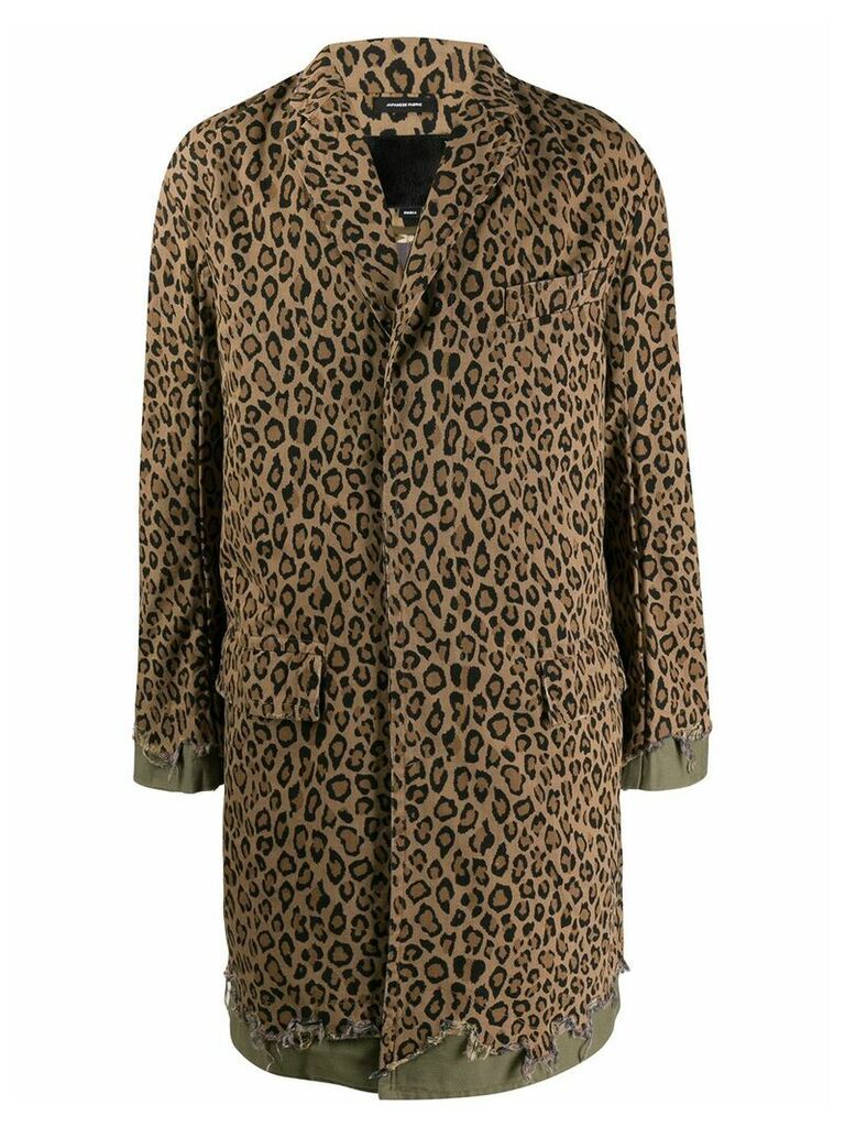 R13 leopard print coat - NEUTRALS