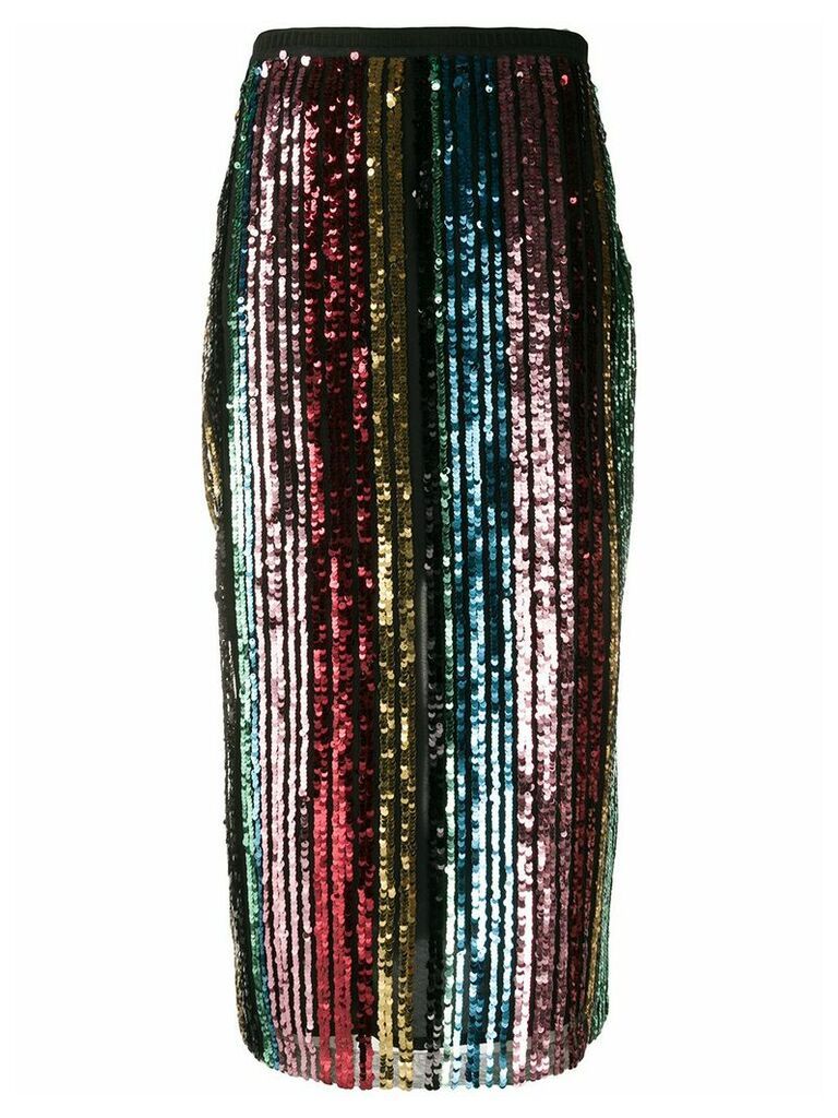 Antonio Marras sequin striped mid-length skirt - Black