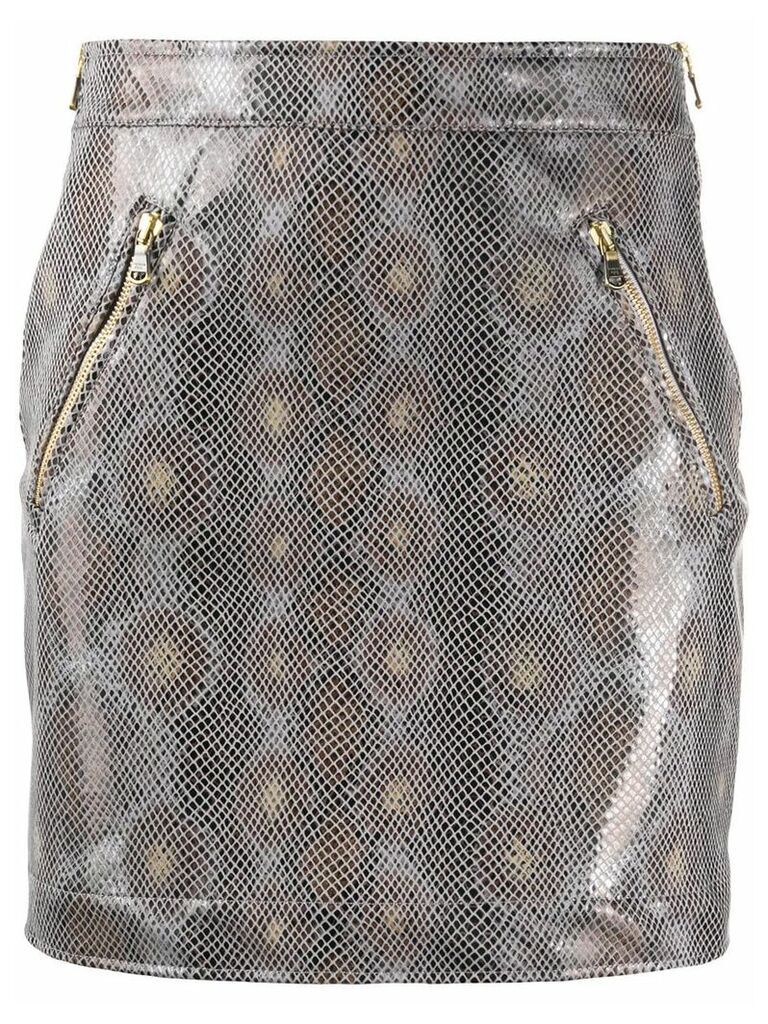 Patrizia Pepe python-print high-waist skirt - Grey