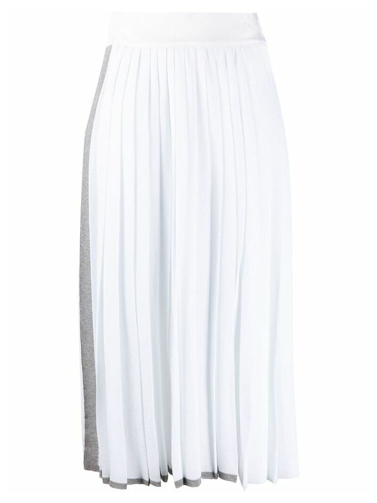 Maison Flaneur side stripe detail pleated skirt - White