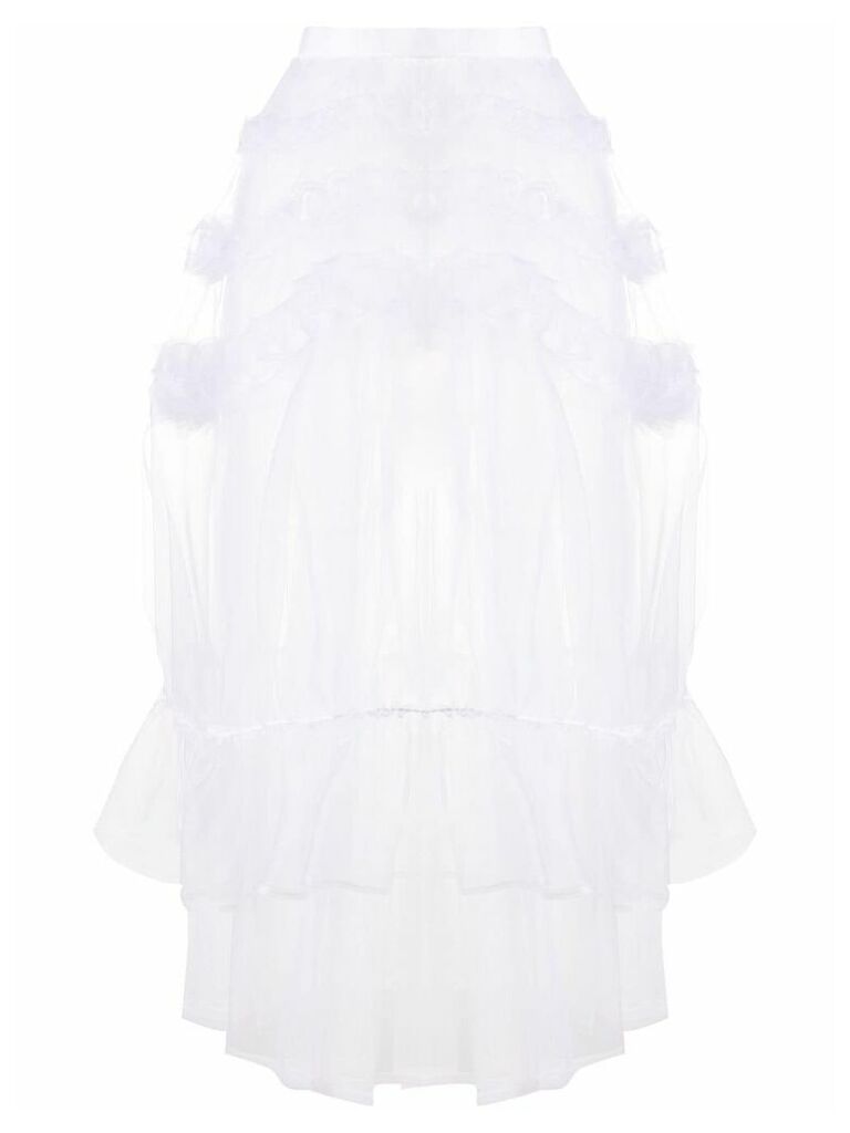 Comme Des Garçons Noir Kei Ninomiya tiered tulle skirt - White