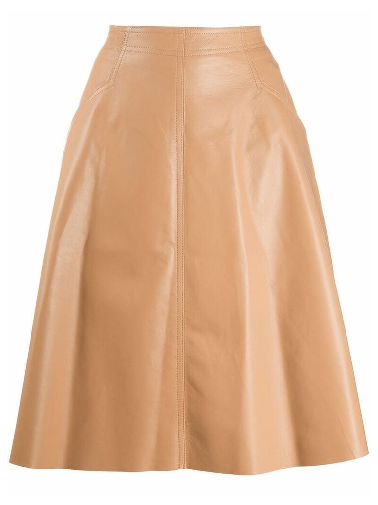 Drome leather A-line skirt - Neutrals