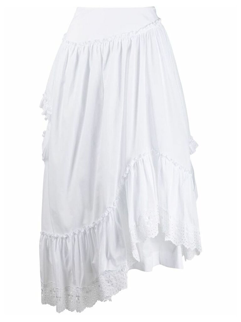 Simone Rocha frill-trim asymmetric skirt - White
