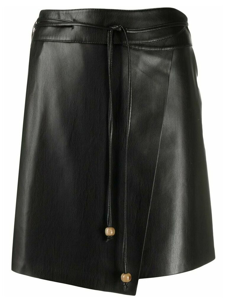 Nanushka asymmetric tie waist skirt - Black