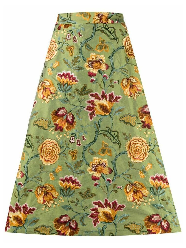Société Anonyme A-line embroidered floral skirt - Green