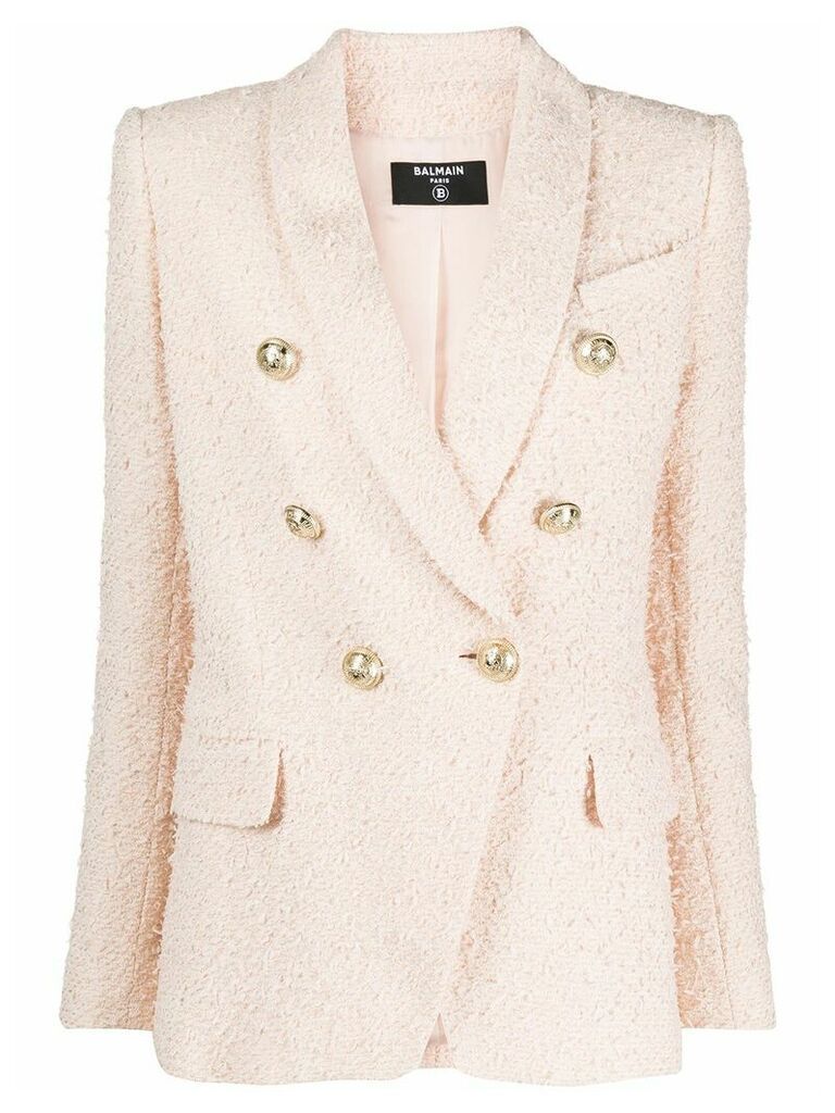 Balmain textured double-breasted blazer - PINK
