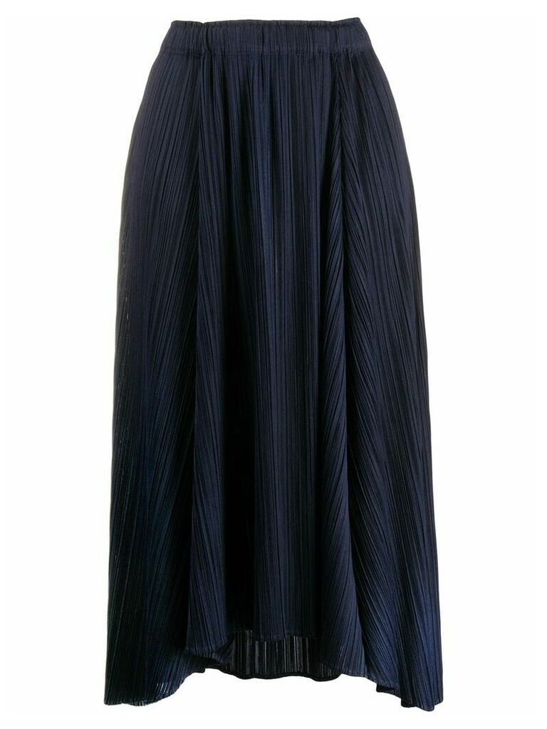 Pleats Please Issey Miyake asymmetric pleated skirt - Blue