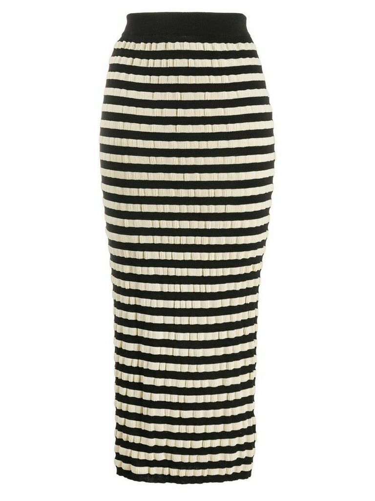 Marni mid-length straight striped skirt - Neutrals