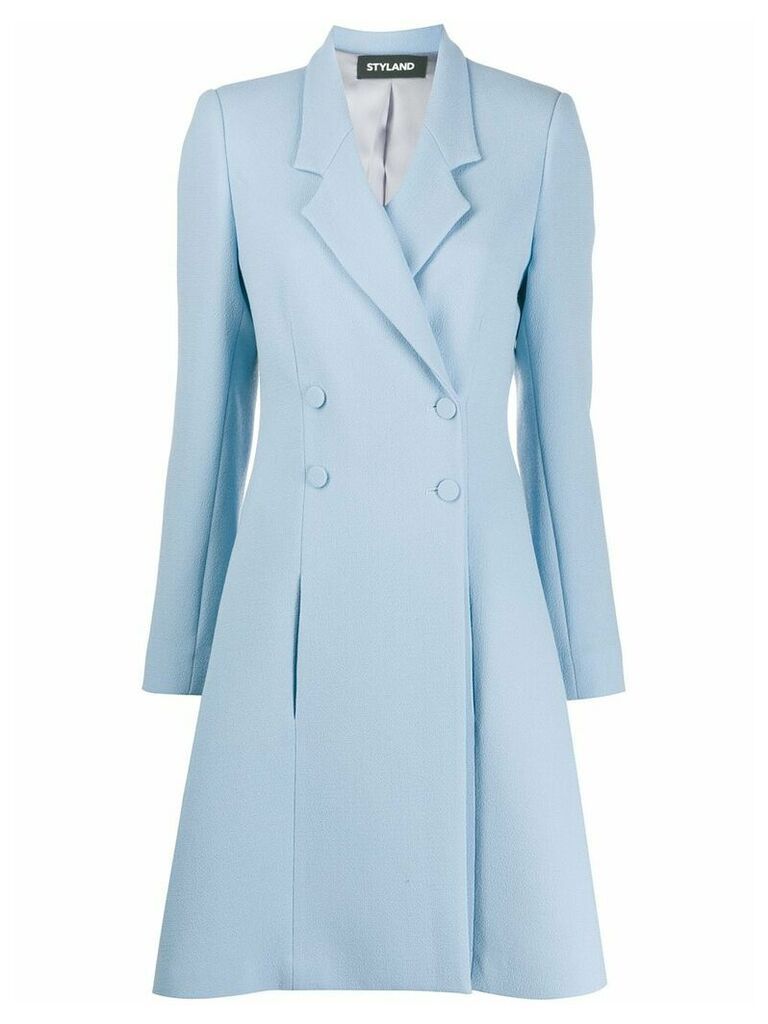 Styland double-breasted midi coat - Blue