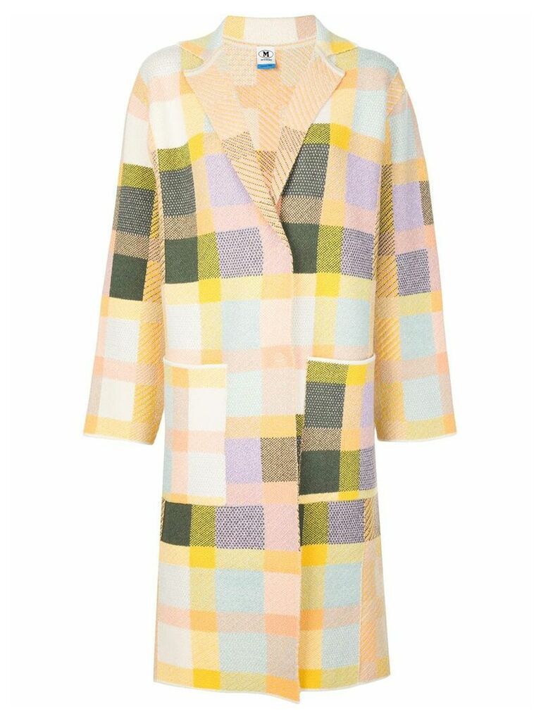 M Missoni patchwork single-breasted coat - Multicolour