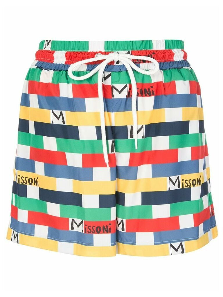 M Missoni geometric logo print shorts - Multicolour