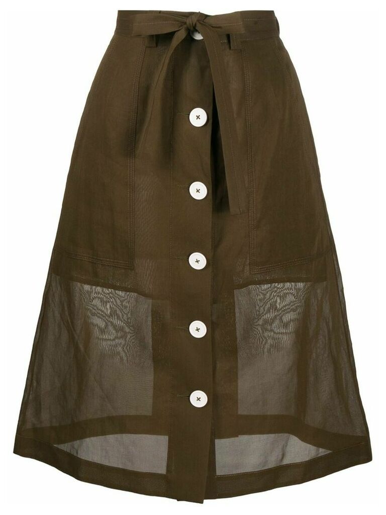 Eudon Choi Manet a-line organza skirt - Brown