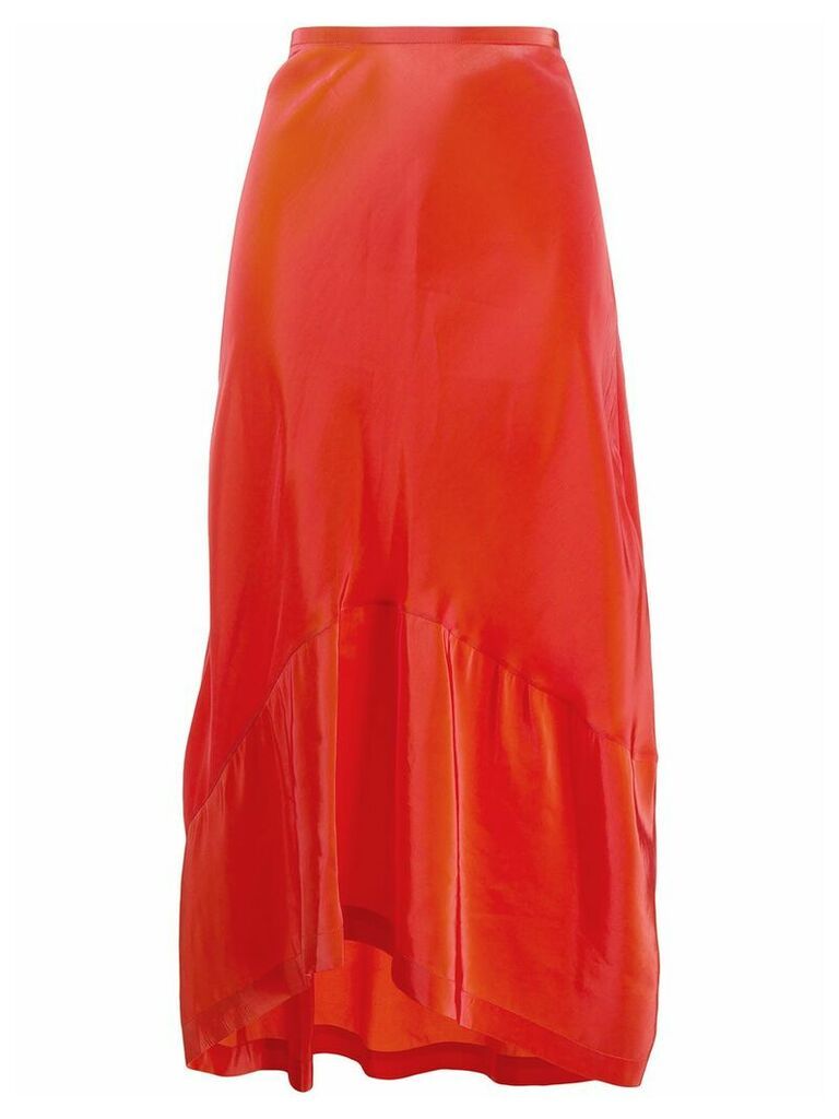 colville asymmetric hem textured skirt - ORANGE