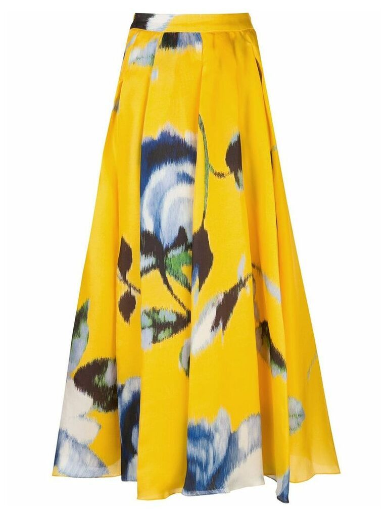 Carolina Herrera floral print A-line skirt - Yellow