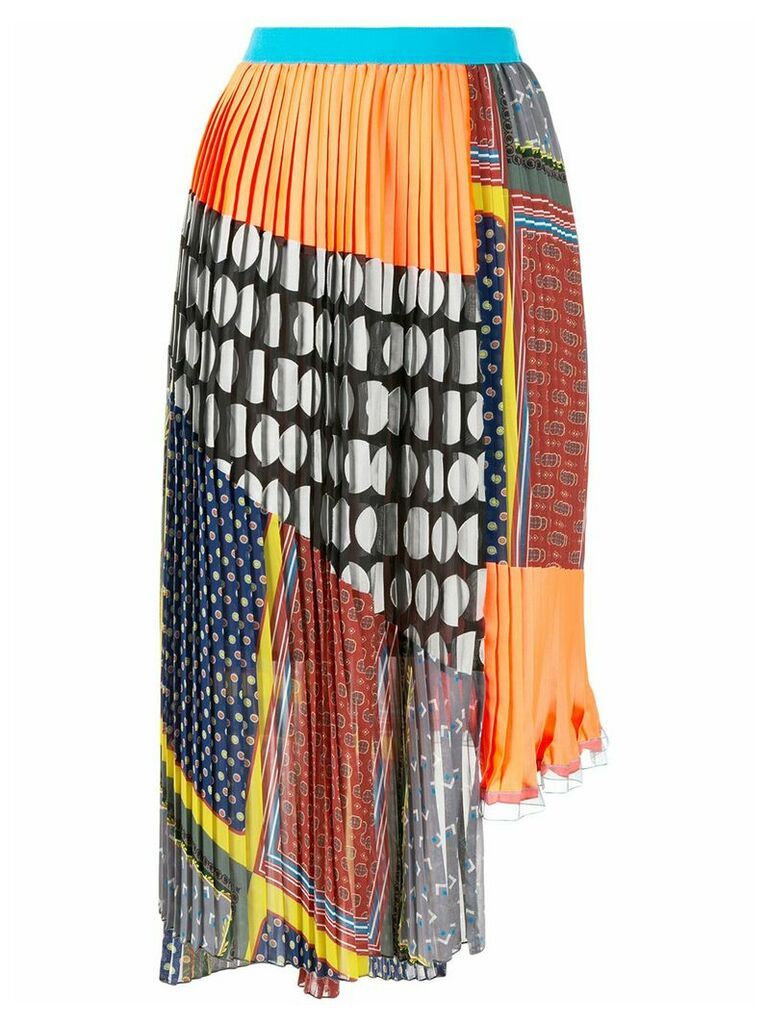 Kolor mix pattern pleated skirt - Multicolour