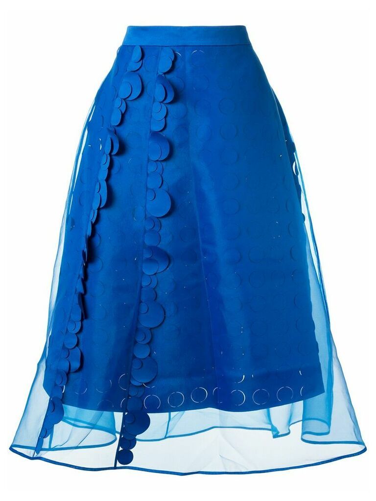 Paskal sheer panelled flared skirt - Blue