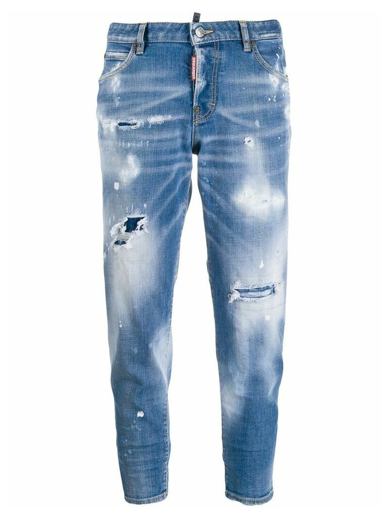 Dsquared2 Light Paint Fade Jennifer cropped jeans - Blue