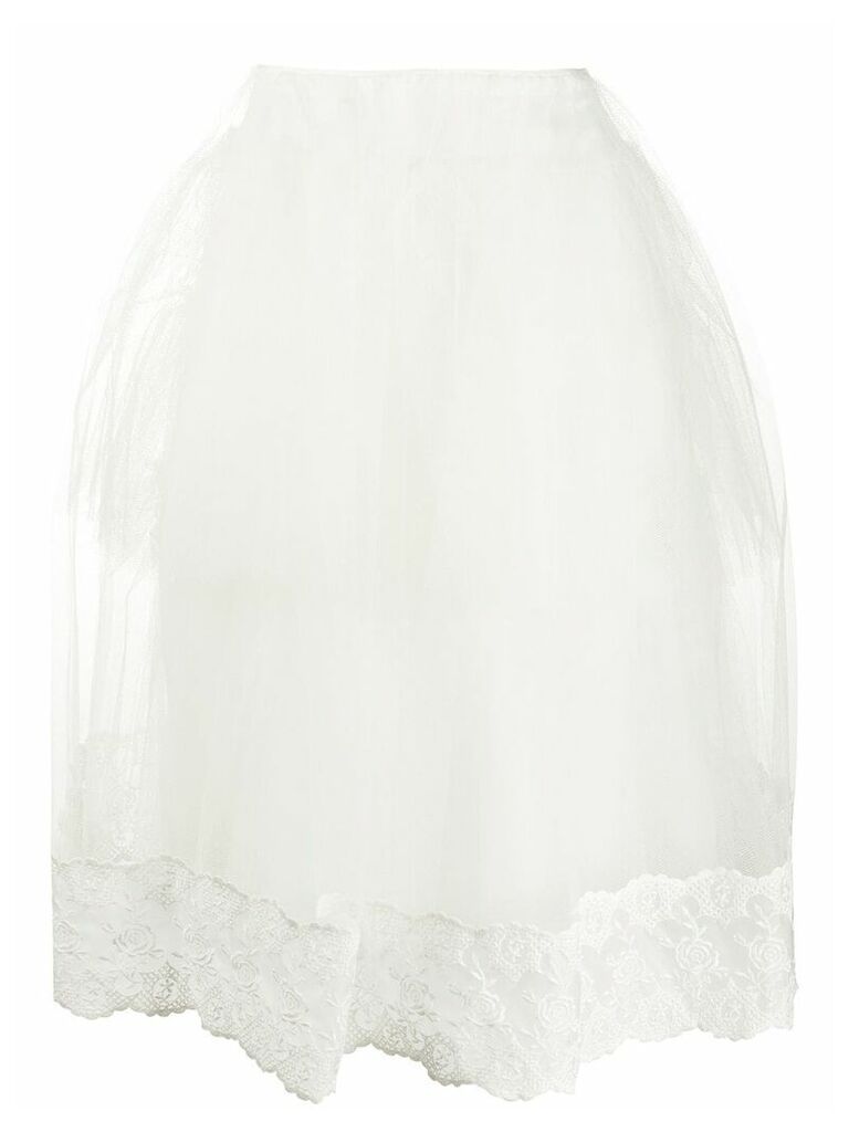 Simone Rocha lace-trim tulle puff skirt - White