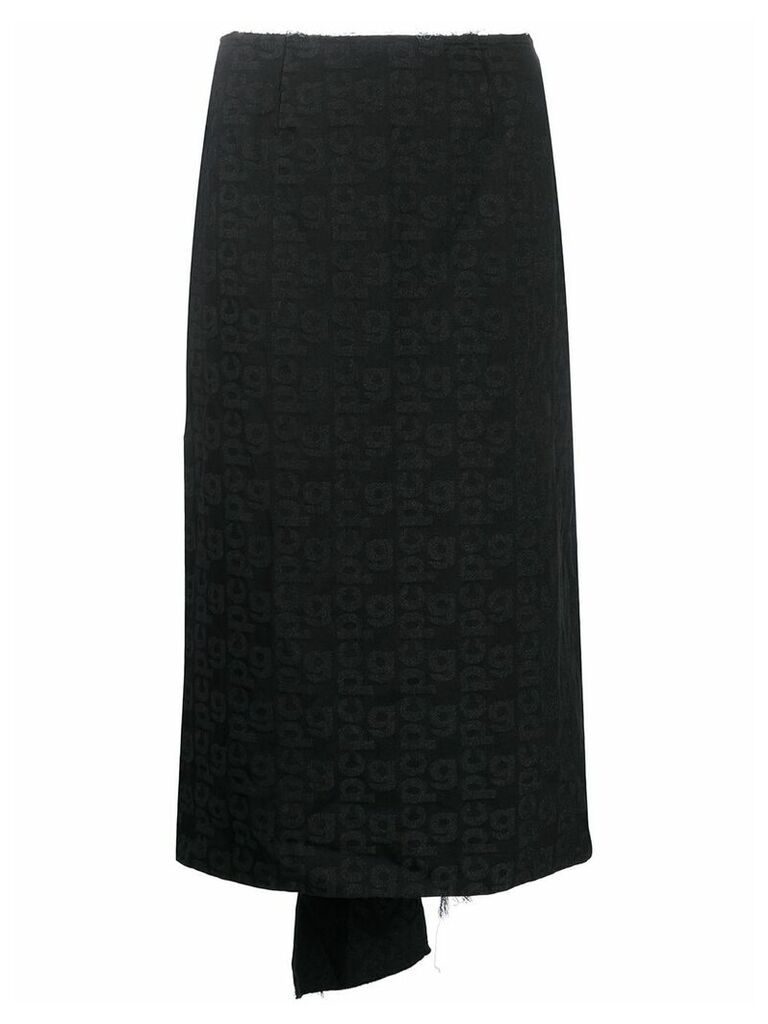Comme Des Garçons embroidered midi skirt - Black