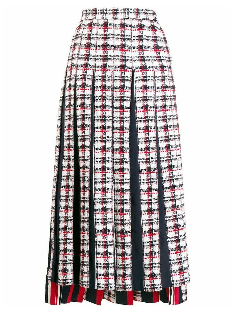 Thom Browne checked pleated skirt - Blue