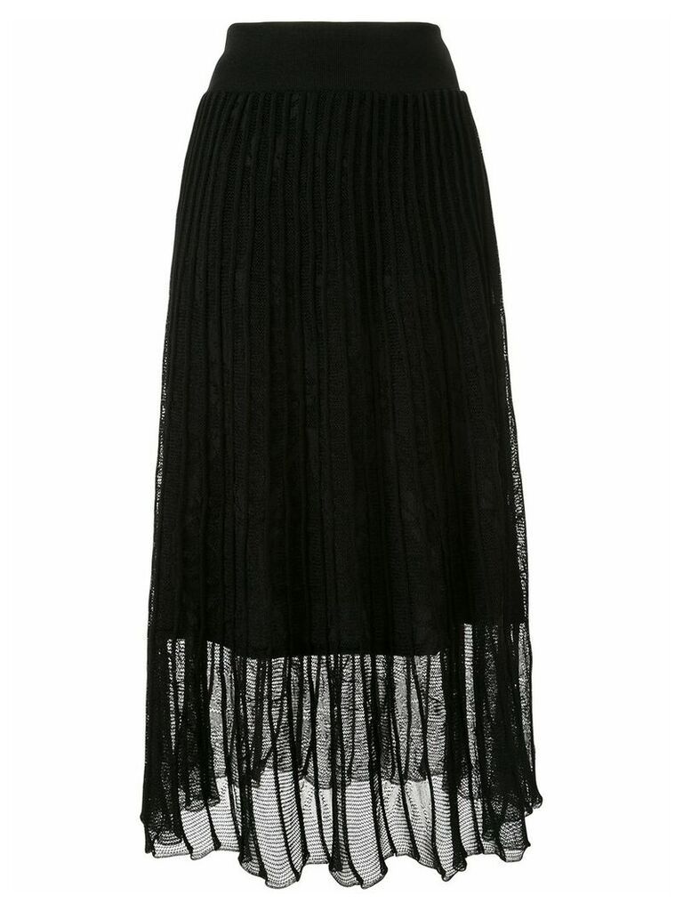 Mame Kurogouchi pleated knit midi skirt - Black