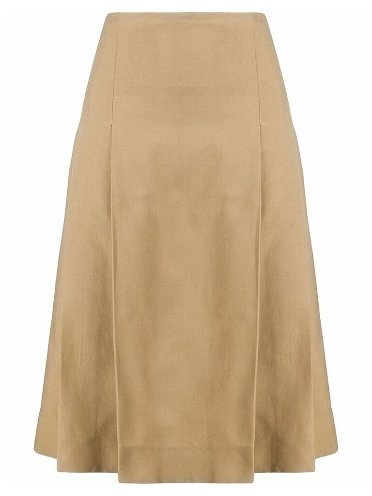 Victoria Beckham pleated A-line skirt - Neutrals