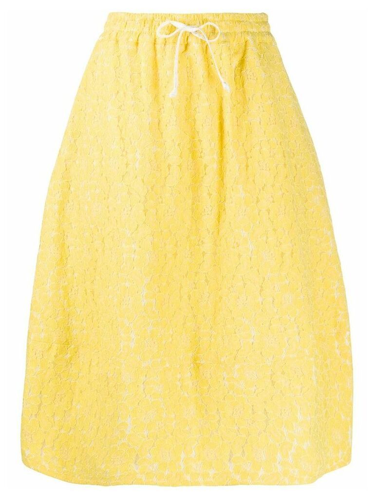 Société Anonyme floral lace embroidered skirt - Yellow