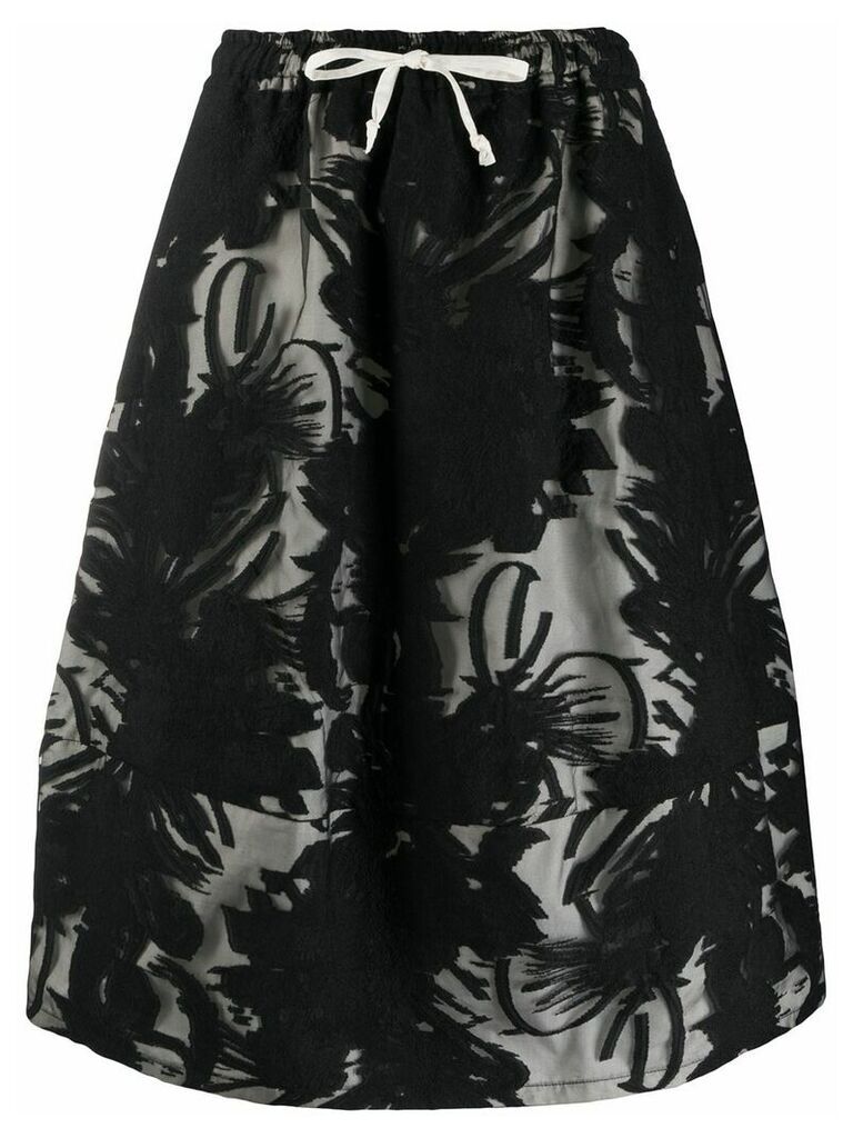 Société Anonyme high-waisted floral patterned skirt - Black