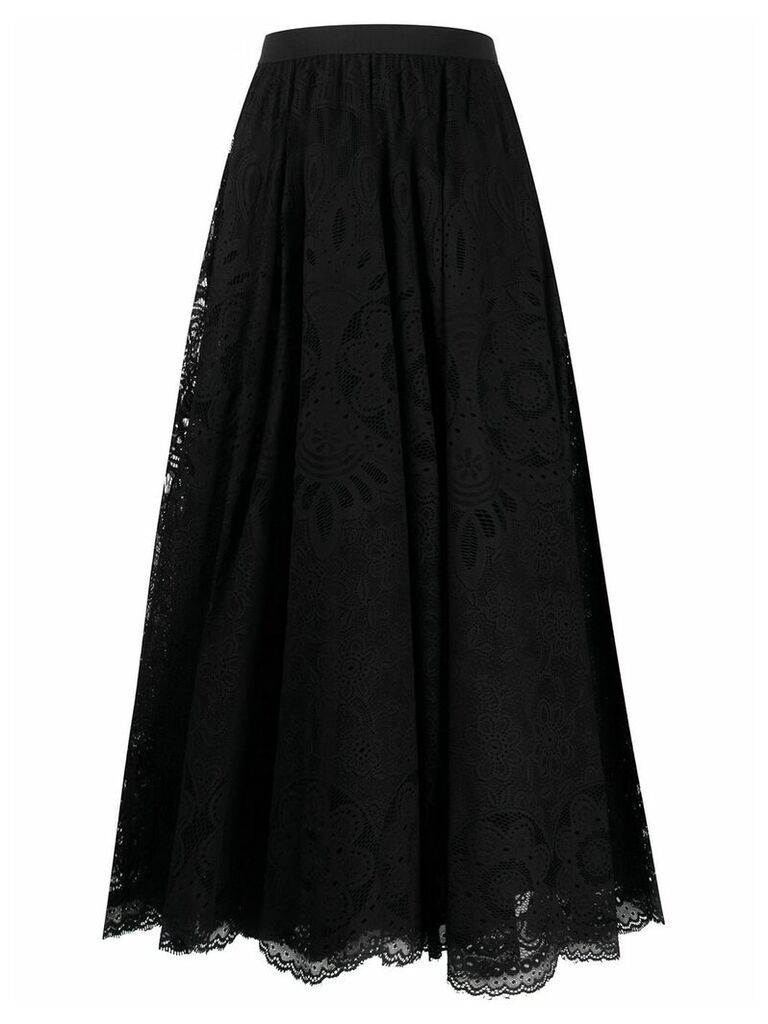 RedValentino high-waisted lace skirt - Black