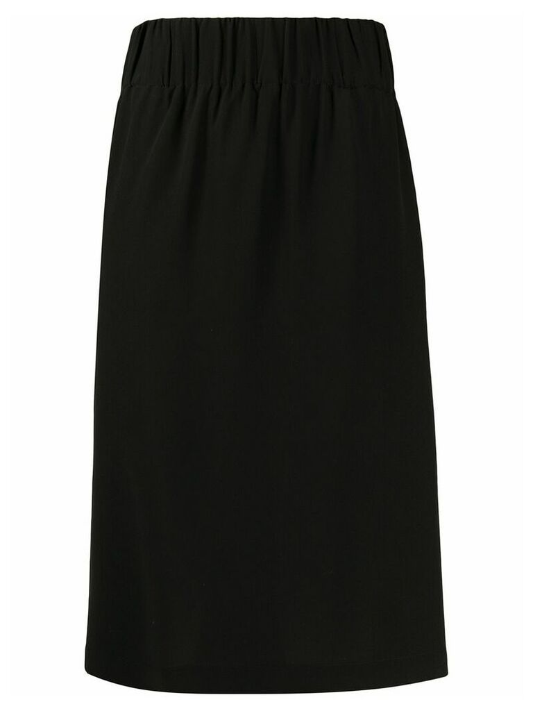 Aspesi silk straight fit skirt - Black