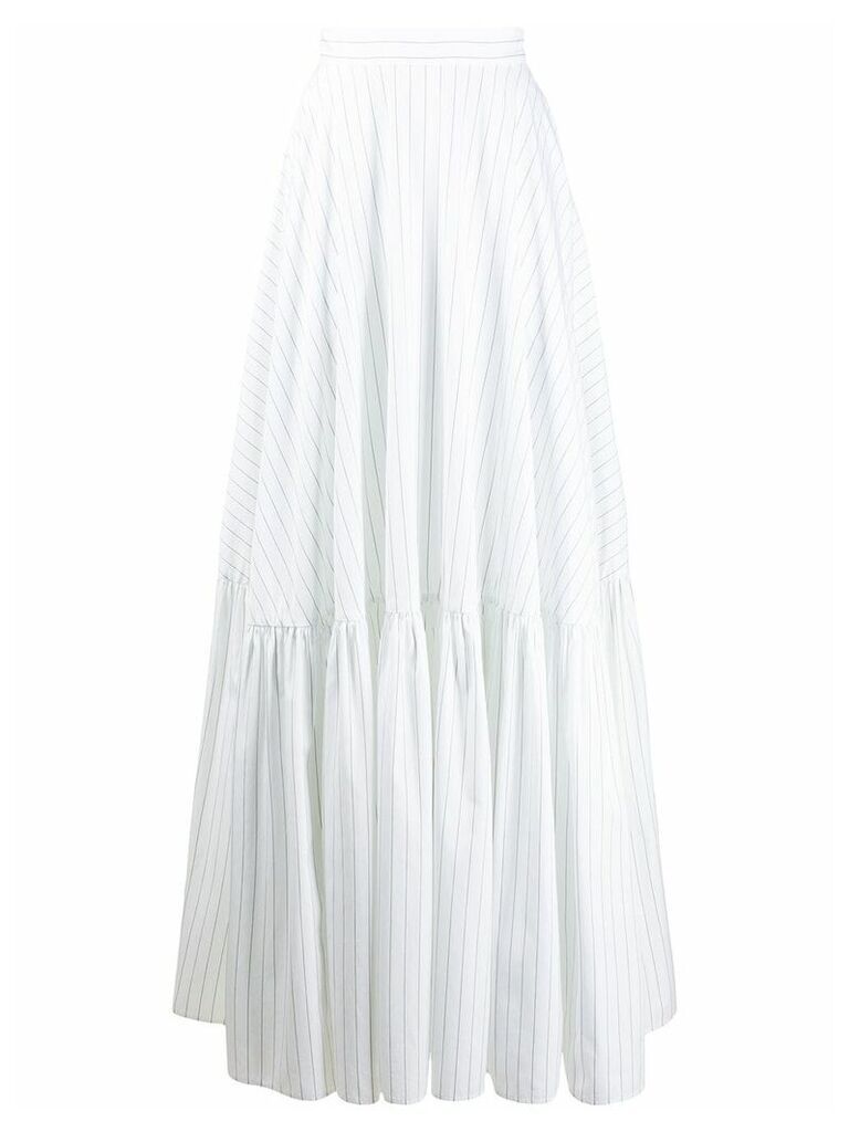 Plan C striped tiered skirt - White