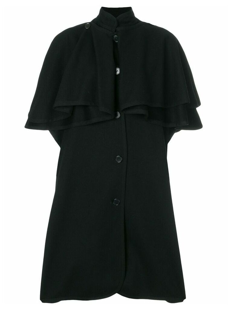 Yves Saint Laurent Pre-Owned mid-length cape coat - Black
