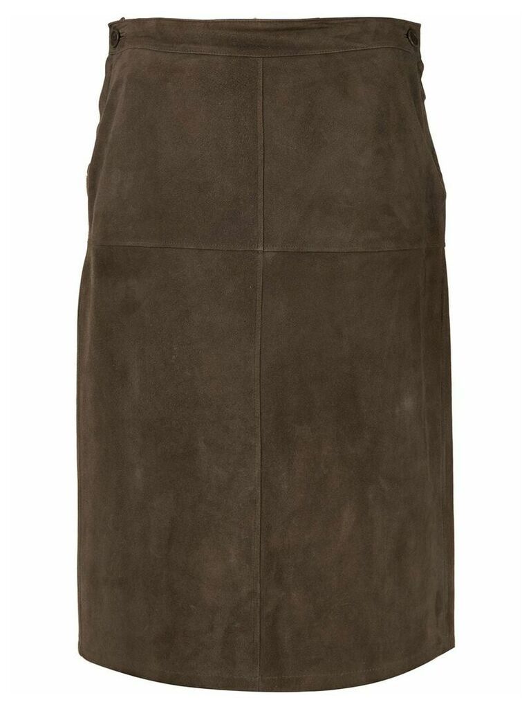 Hermès pre-owned high-waisted pencil skirt - Brown