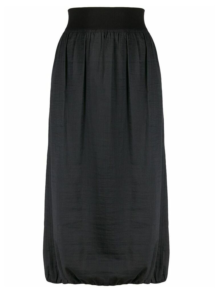 Yohji Yamamoto Pre-Owned 1990s gathered midi skirt - Black