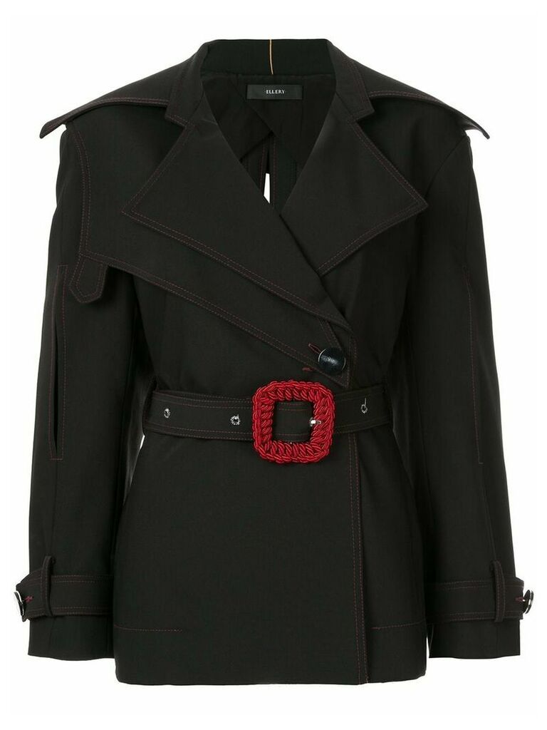 Ellery contrast buckle belted blazer - Black