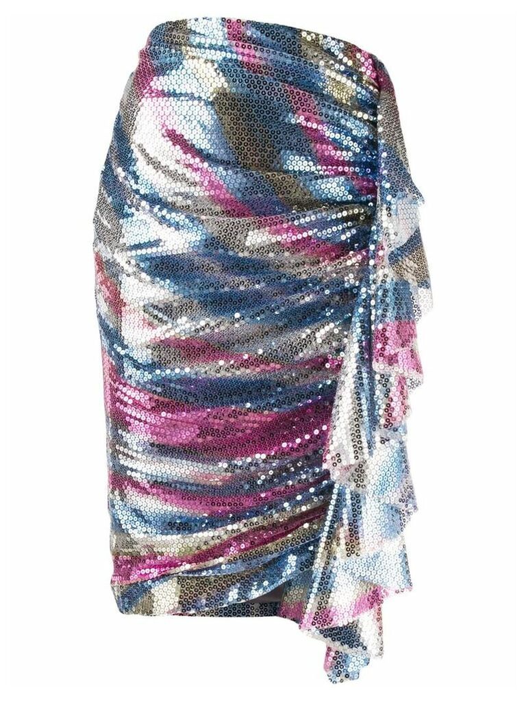 In The Mood For Love Carnival sequin embellished pencil skirt - Blue