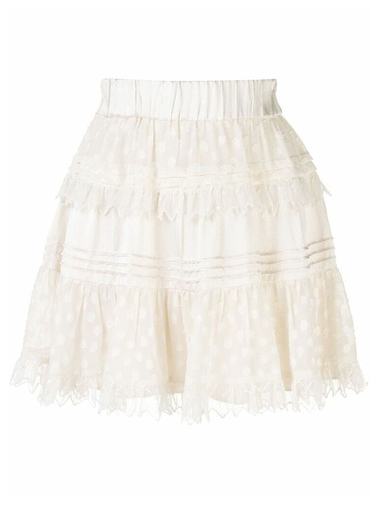 Alexis Yakira layered polka dot skirt - White