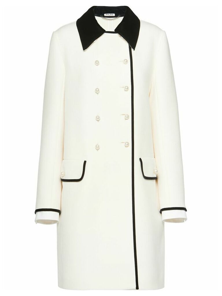 Miu Miu two-tone double-breasted coat - White