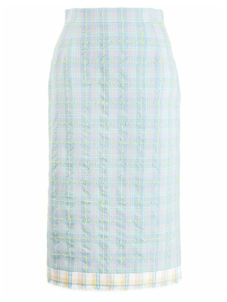 Thom Browne checked mid-length skirt - Blue
