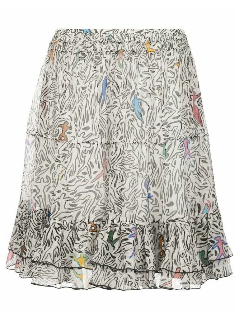 M Missoni abstract print flared skirt - White