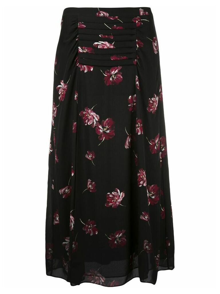 Nicholas floral print pleat skirt - Black