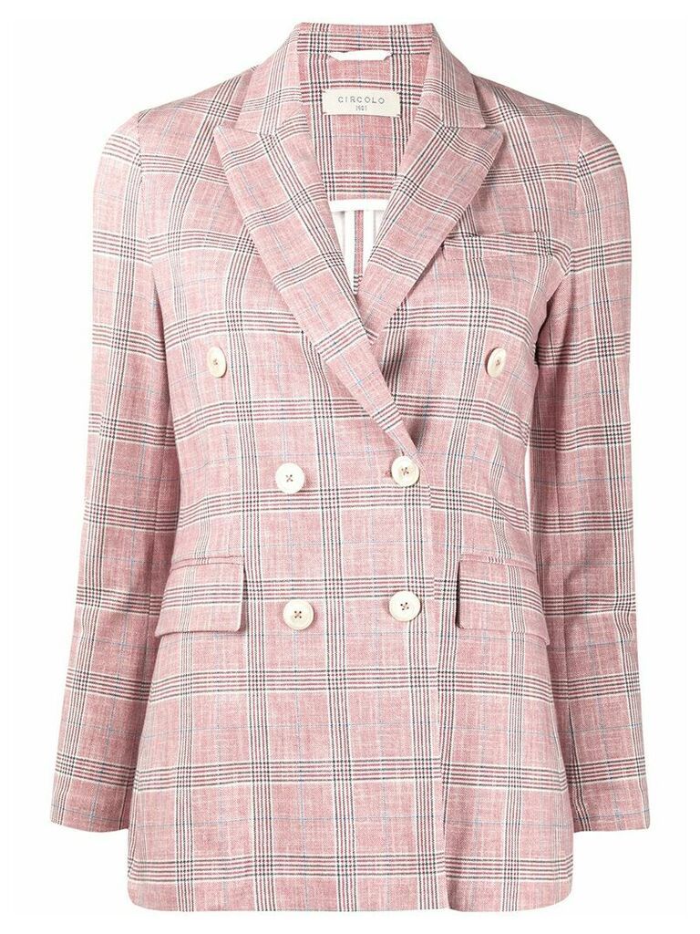 Circolo 1901 tartan patterned double-breasted blazer - Red