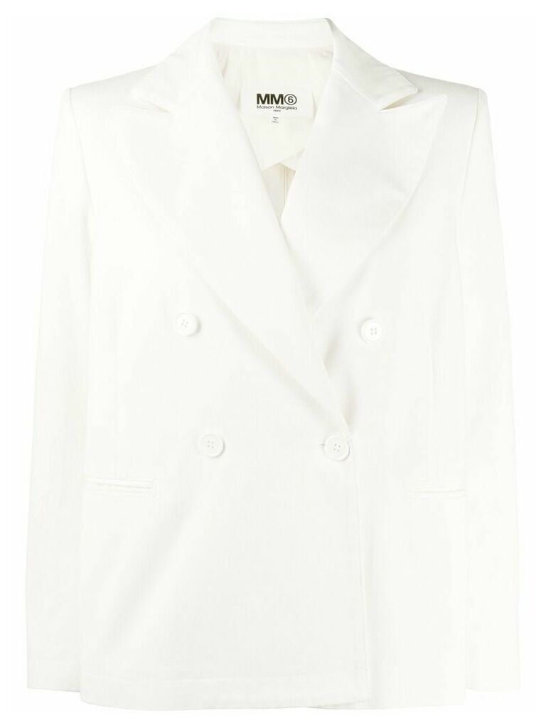 MM6 Maison Margiela double-breasted cotton blazer - White