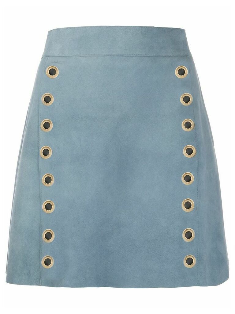 Alberta Ferretti eyelet design skirt - Blue
