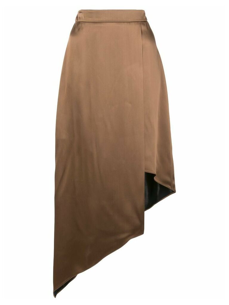 Cushnie asymmetric midi skirt - Brown